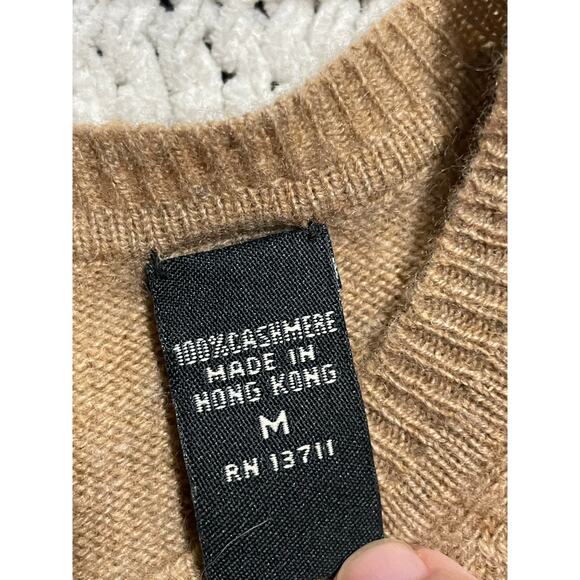 Valerie Stevens 2-Ply 100% Cashmere Crew Neck Sweater Women's Size Medium Brown - Picture 8 of 8